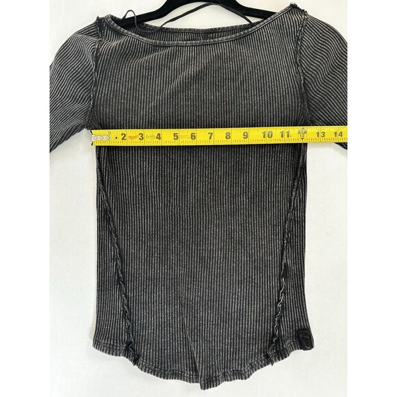 Free People Soul Sister Layering Top Women's Size S Black Long Bell Sleeve Shirt - Picture 6 of 13